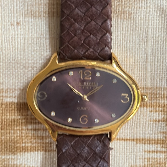 NWOT Joan Rivers Gold and Brown Classic Watch main image 6
